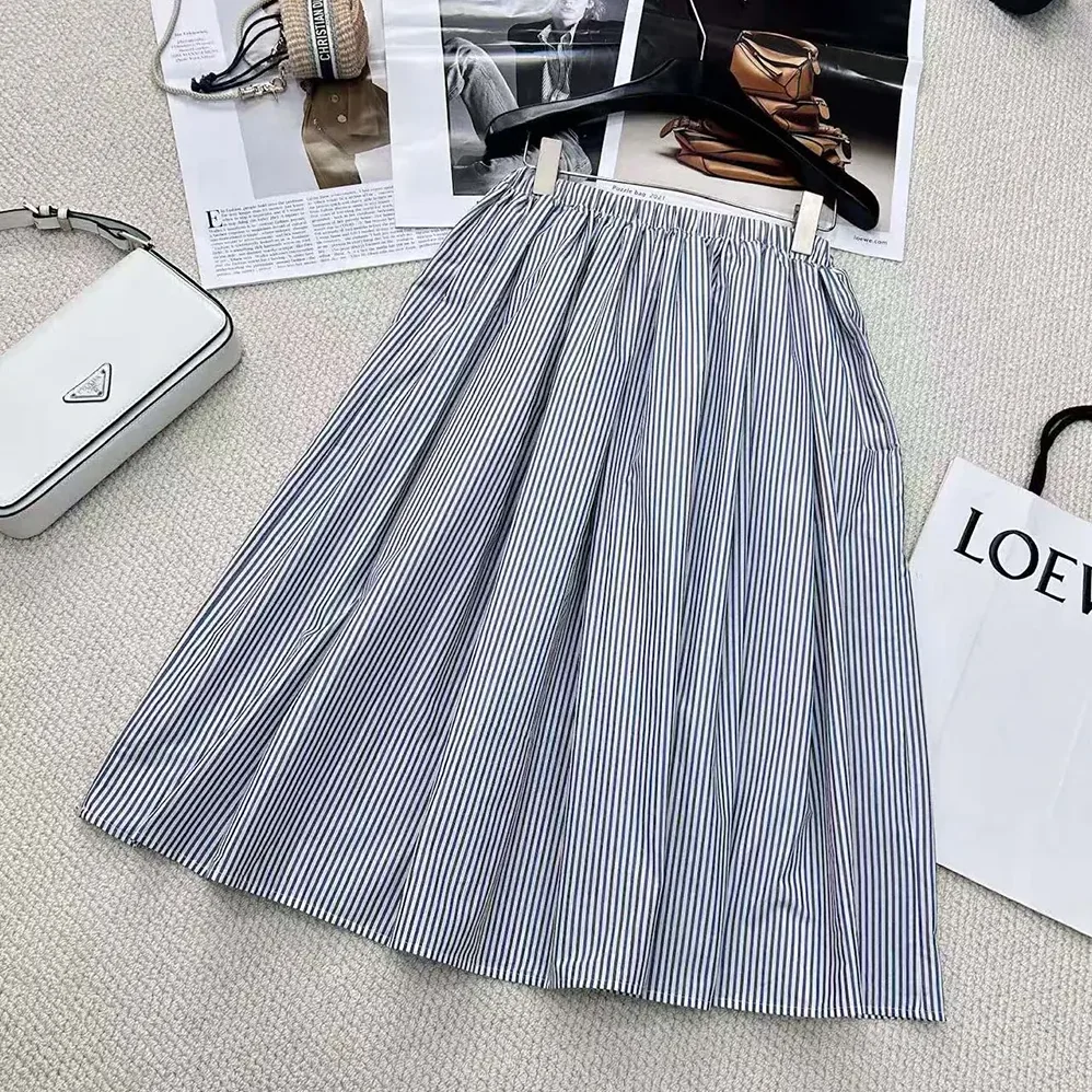 Prada Striped Poplin Skirt for Women