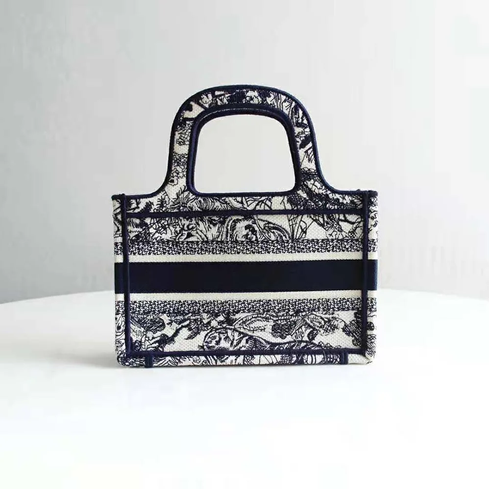 Dior Mini Dior Book Tote Blue Toile de Jouy Embroidery for Women Dior Mini Dior Book Tote Blue Toile de Jouy Embroidery for Women