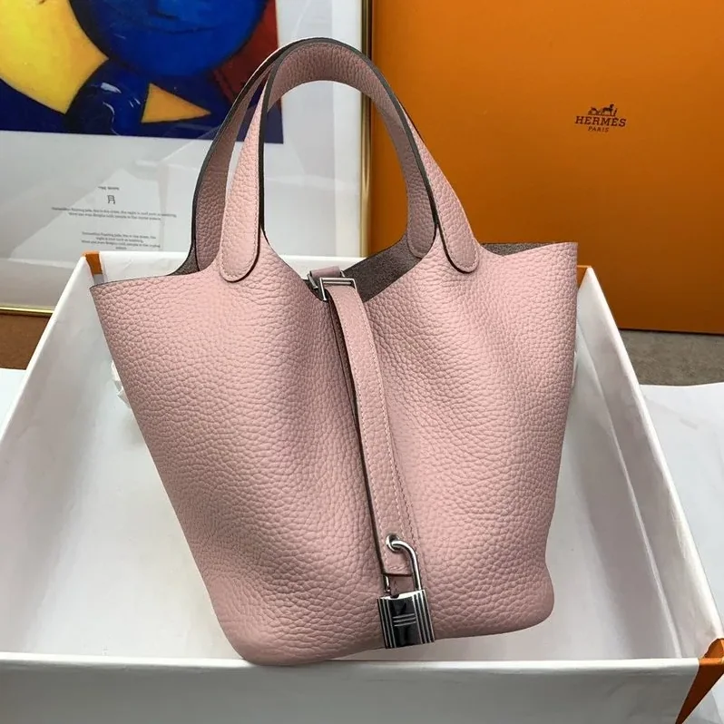 Hermes Picotin Lock 18 Bag Light Pink With Silver in Toned Hardware Hermes Picotin Lock 18 Bag Light Pink With Silver in Toned Hardware