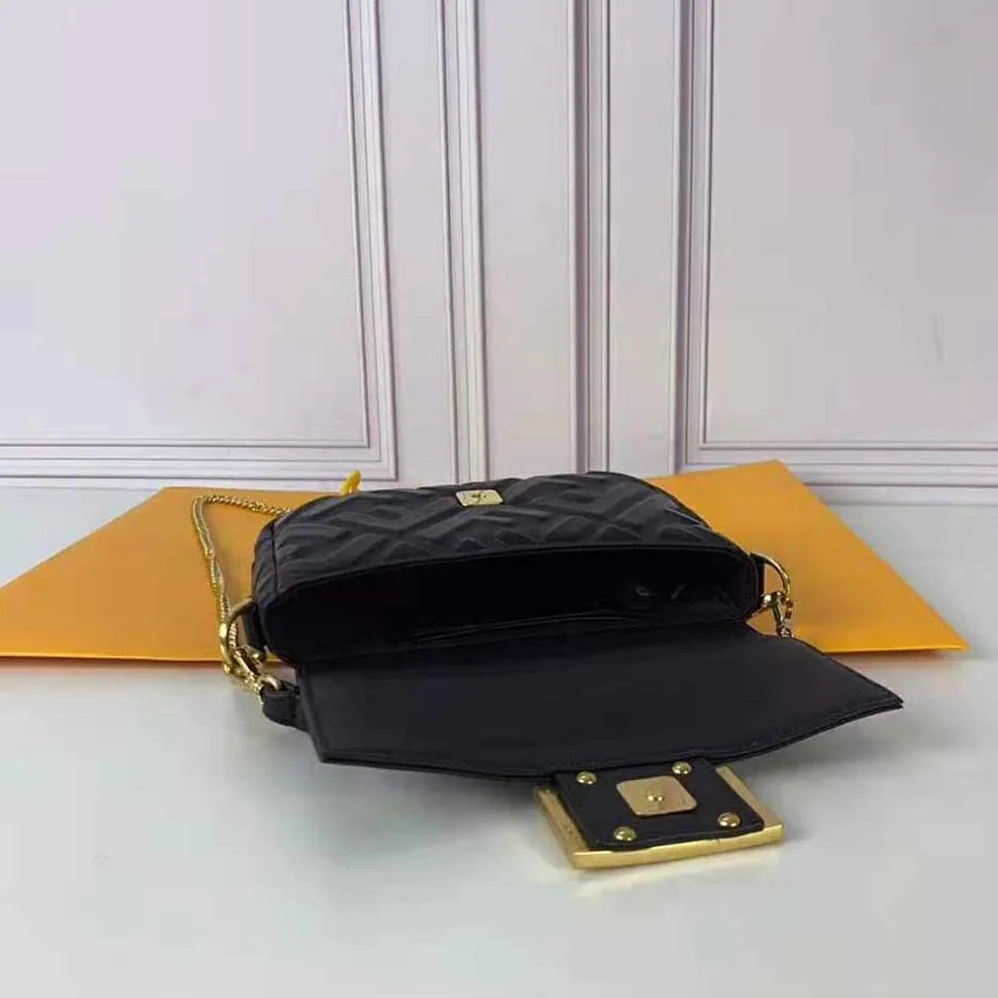 Fendi Baguette Black Leather Bag for Women