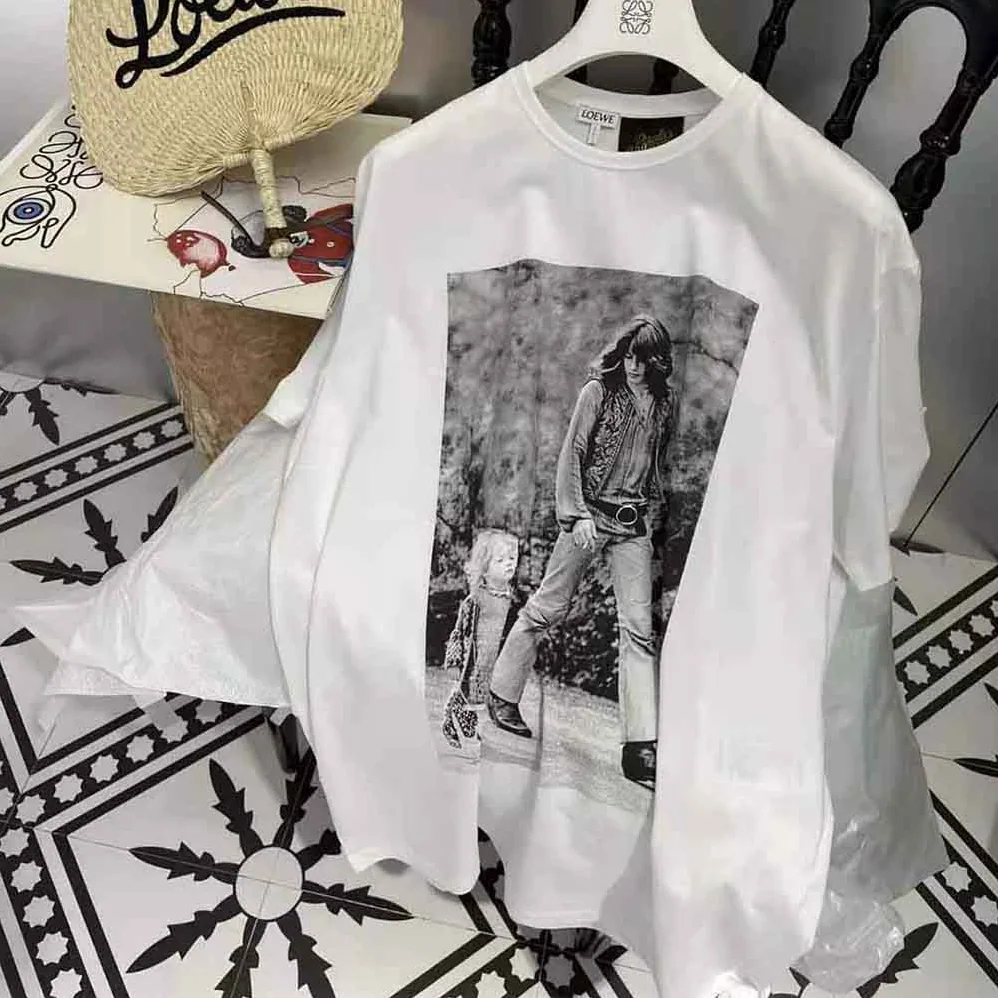 Loewe Photo Print T-shirt in Cotton for Women in White