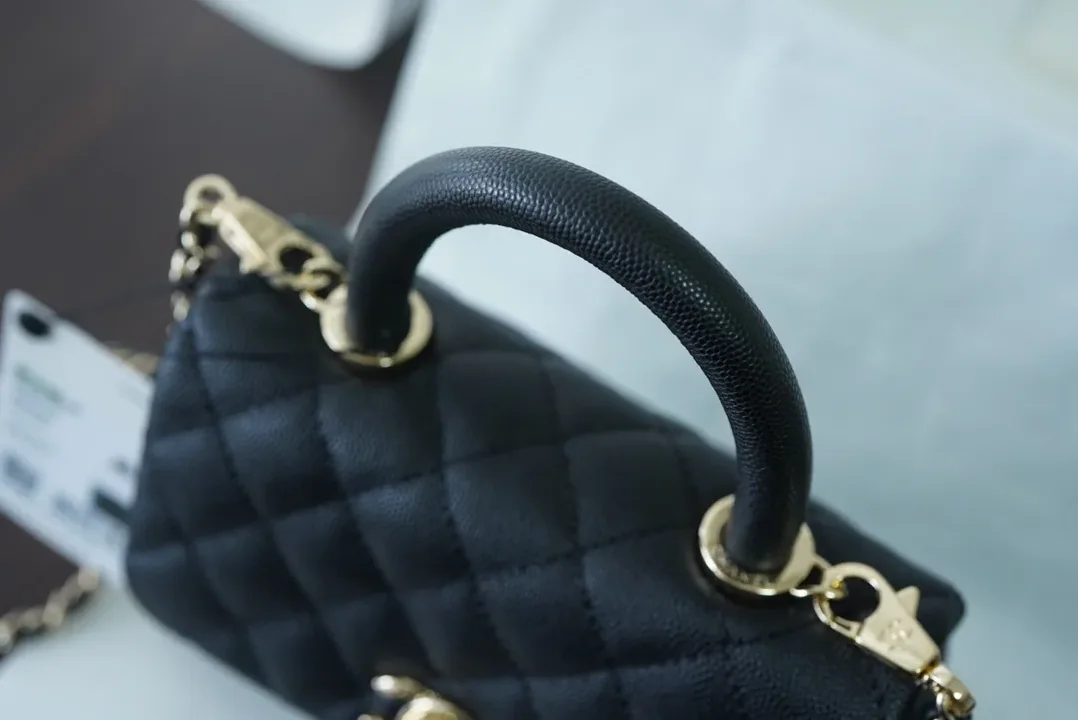 Chanel Classic Mini Flap Coco bag Top Handle Black / Chanel Classic Mini Flap Coco bag Top Handle Black /