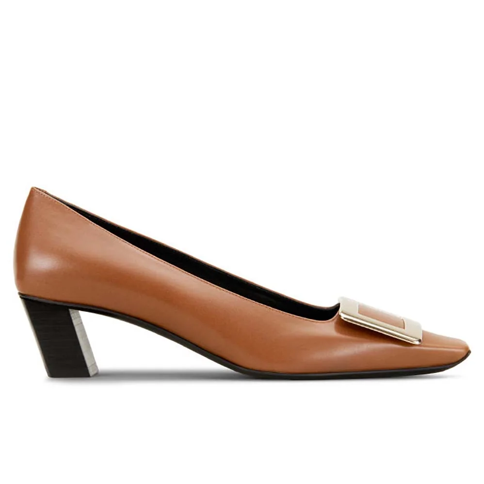 Roger Vivier Leather Belle Vivier Pumps 45mm Heel for Women in Brown Roger Vivier Leather Belle Vivier Pumps 45mm Heel for Women in Brown