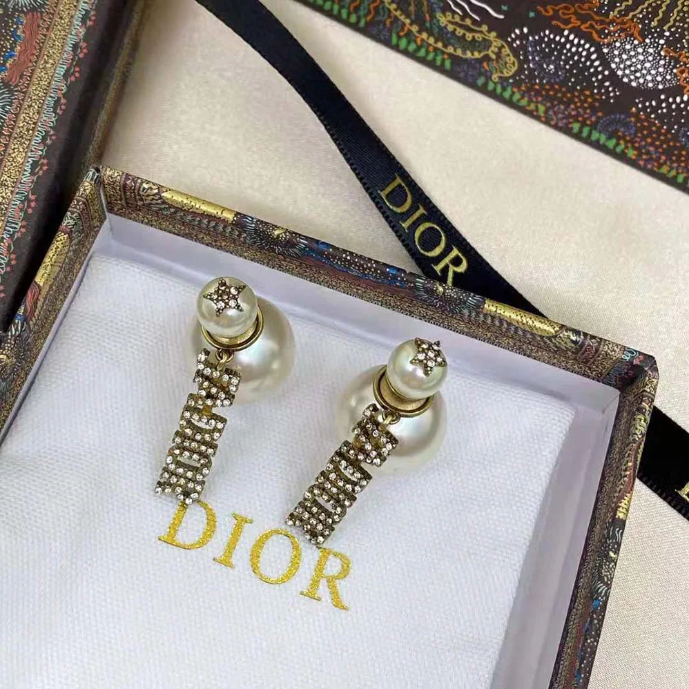 Dior Tribales Earrings Antique Gold for Women in Finish Metal Dior Tribales Earrings Antique Gold for Women in Finish Metal