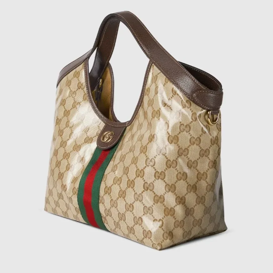 Gucci Giglio Small Tote Bag / Sand And Brown Gold Hardware
