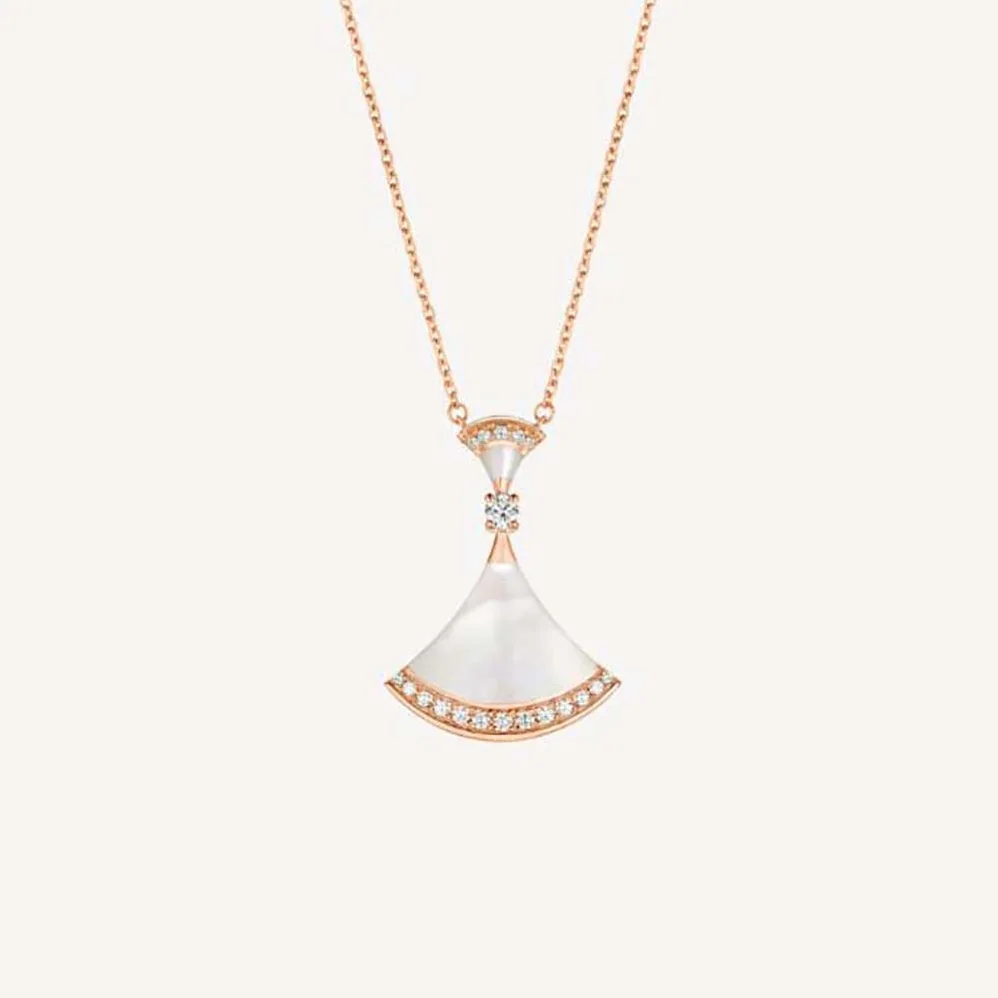 Bvlgari DIVAS' DREAM Necklace in 18 KT Rose Gold with Pendant Set for Women in White