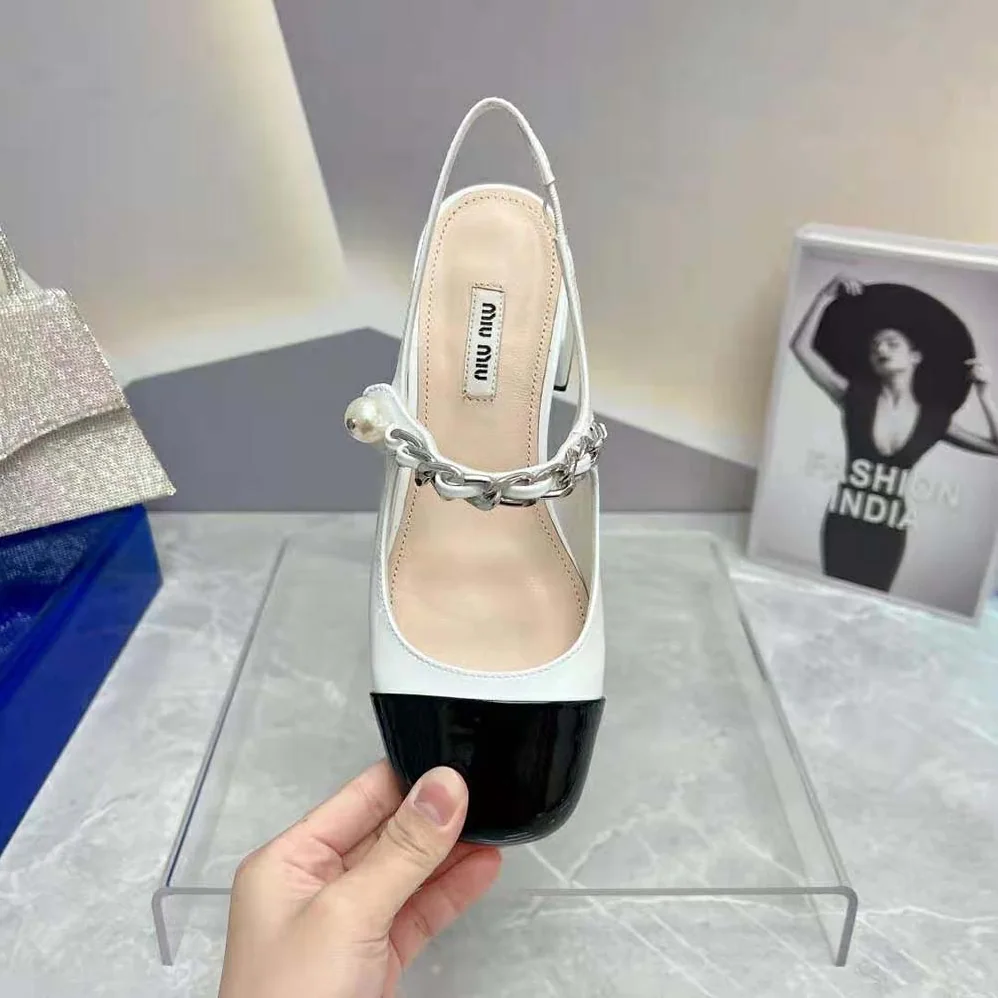 Miu Miu Patent Leather Pumps in 35mm Heel Height for Women in White Miu Miu Patent Leather Pumps in 35mm Heel Height for Women in White
