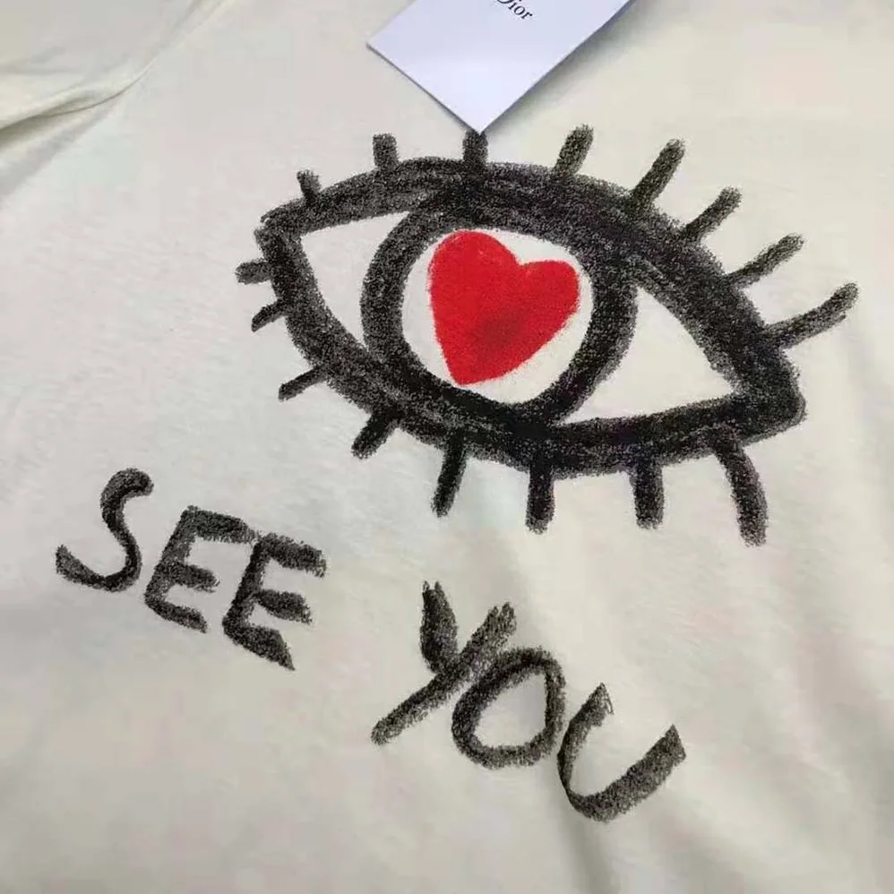 Dior I See You T-shirt Ecru Cotton Jersey and Linen for Women