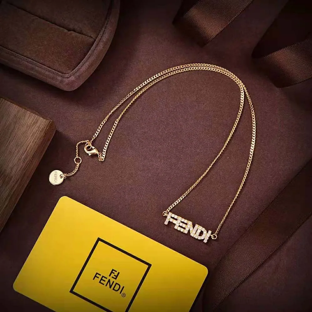 Fendi Signature Necklace Gold for Women in colored Fendi Signature Necklace Gold for Women in colored