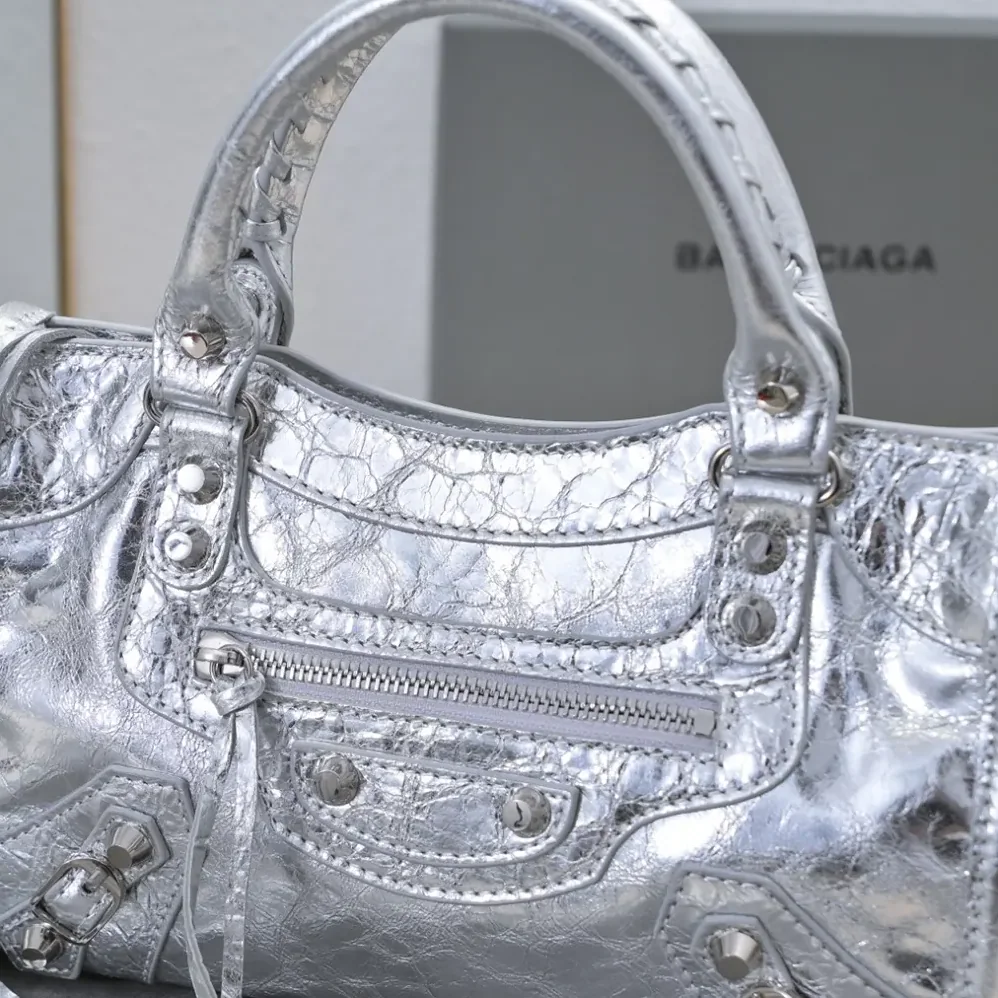 Balenciaga Le City Small Bag Metallized in Silver for Women Balenciaga Le City Small Bag Metallized in Silver for Women