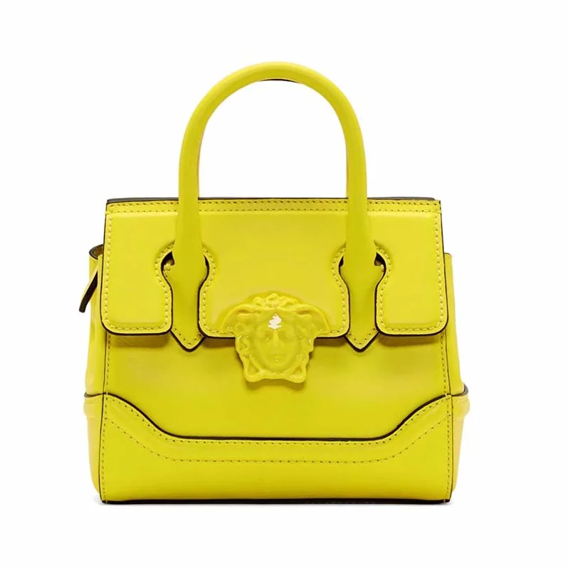 Versace Palazzo Empire Medium Bag in Calf Leather in Yellow