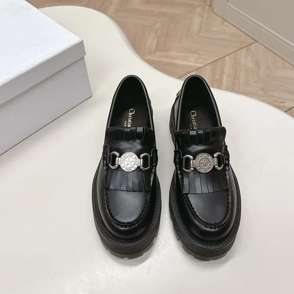 Dior Emblem Loafer Black Brushed Calfskin for Women Dior Emblem Loafer Black Brushed Calfskin for Women
