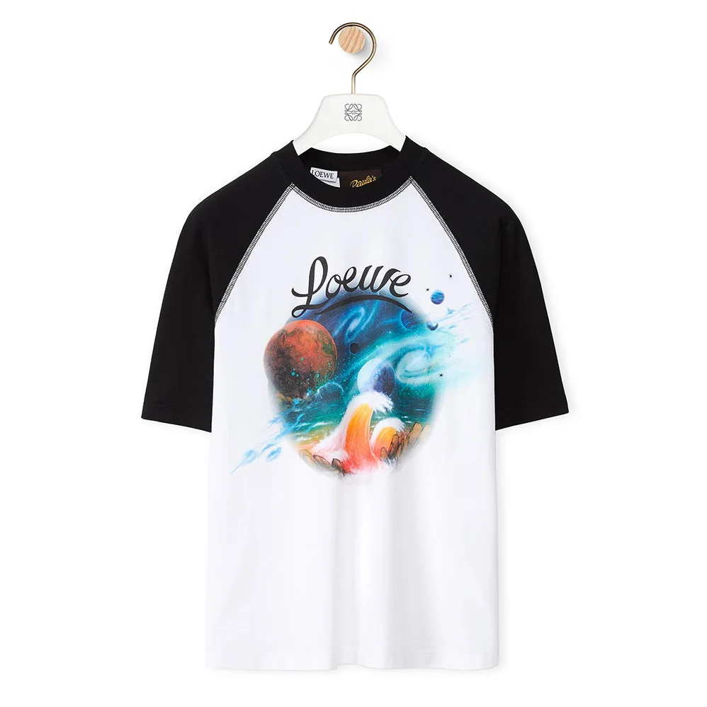 Loewe Cropped landscape T-shirt in Cotton for Women in Black Loewe Cropped landscape T-shirt in Cotton for Women in Black