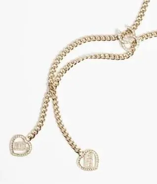 Chanel Pearl Heart Necklace Gold