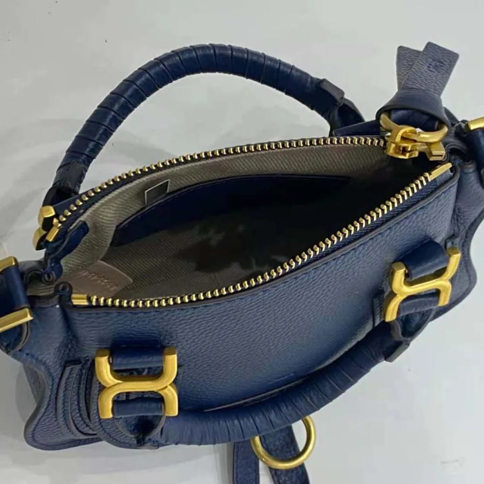 Chloe Marcie Mini Double Carry Bag for Women in Navy