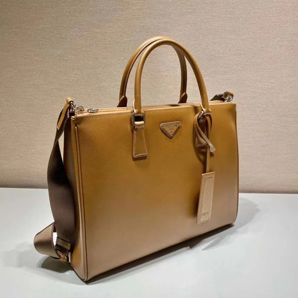 Prada Saffiano Leather Prada Galleria Bag for Men in Brown