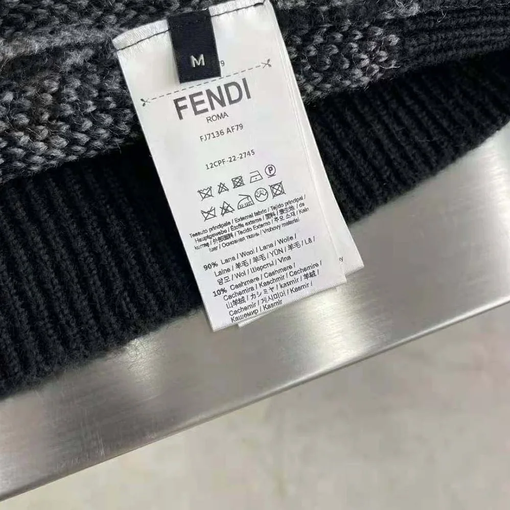 Fendi Black Cashmere Cardigan-FZC433APPAF05HY for Men