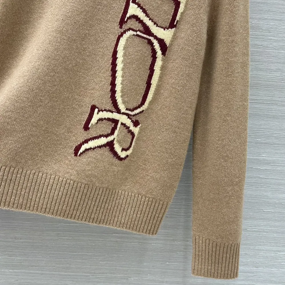 Dior DIOR AND LEWIS HAMILTON Sweater Brown Virgin Wool and Cashmere Intarsia for Men