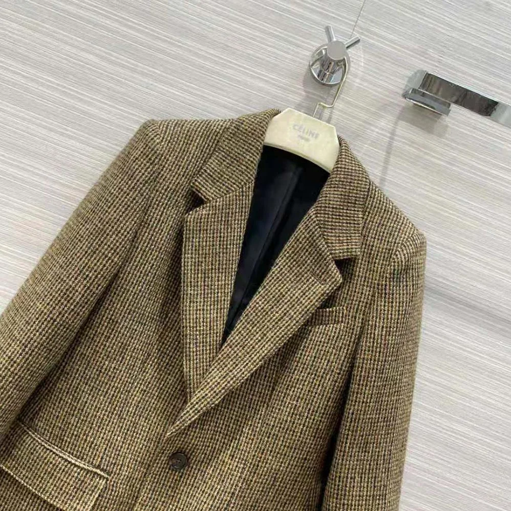 Celine Classic Jacket in Checked Tweed for Women