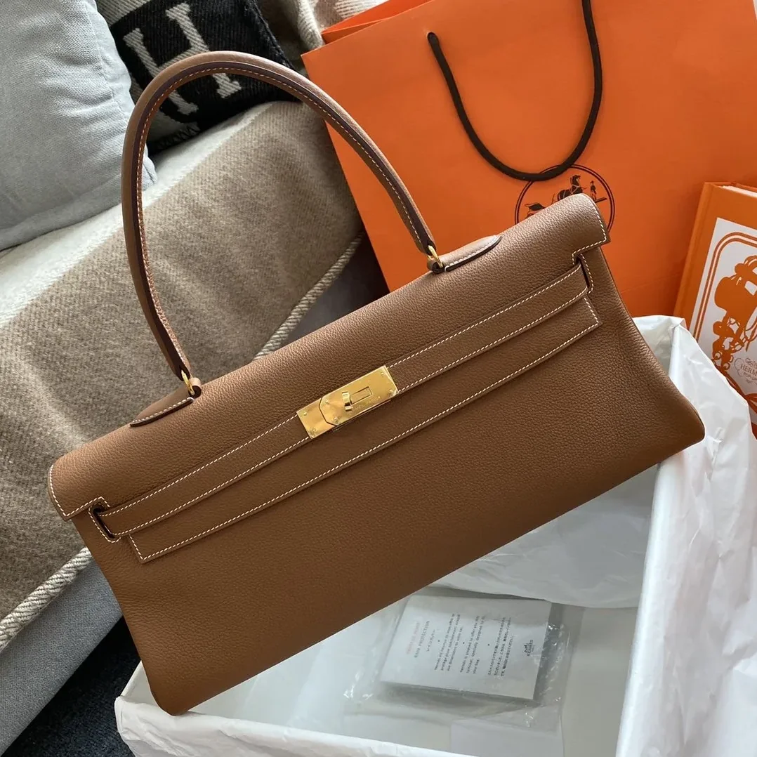 Hermes Shoulder Kelly CK37 Brown Gold Color Hardware / Hermes Shoulder Kelly CK37 Brown Gold Color Hardware /