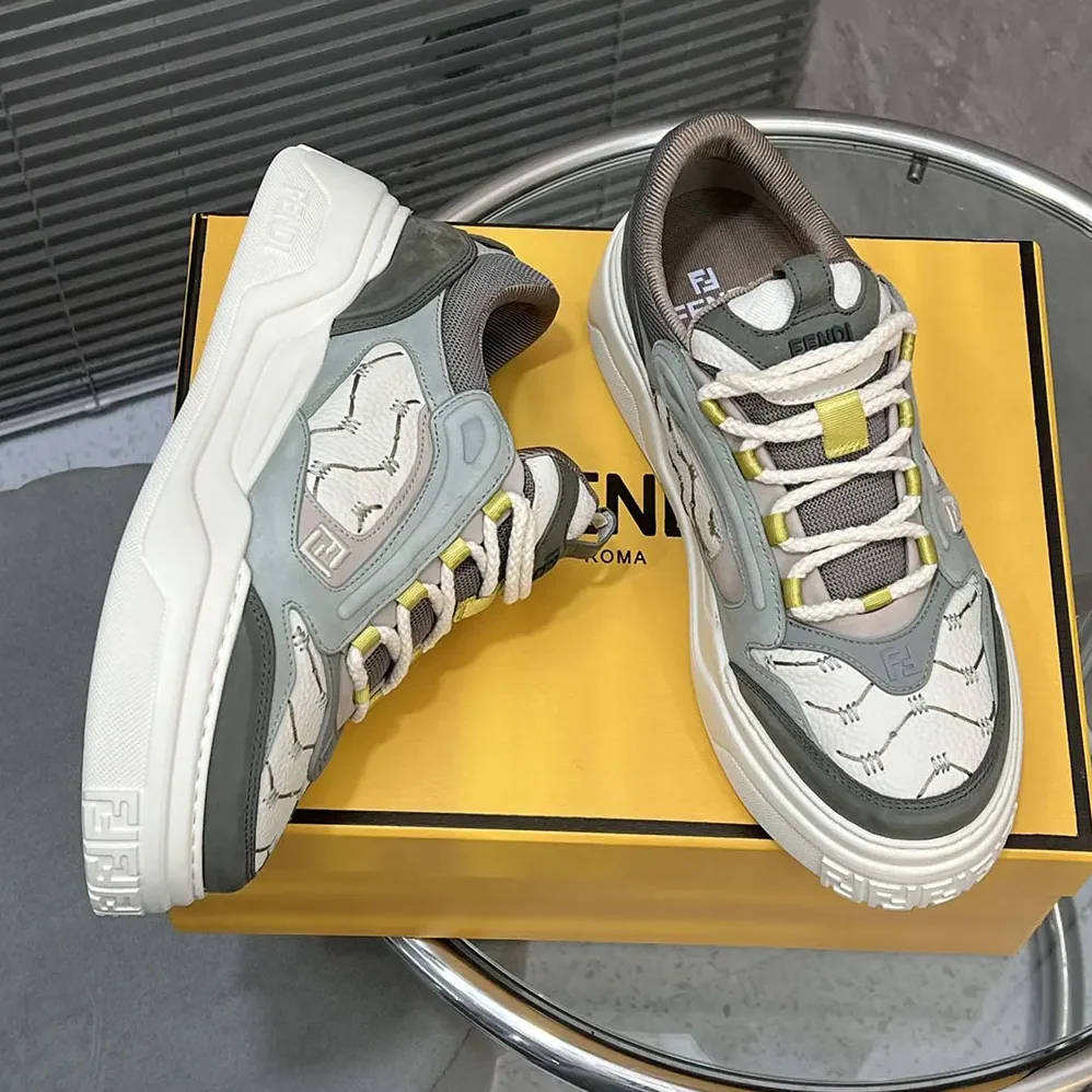 Fendi Force Sneakers White Leather and Green Nubuck Low for Unisex in tops Fendi Force Sneakers White Leather and Green Nubuck Low for Unisex in tops