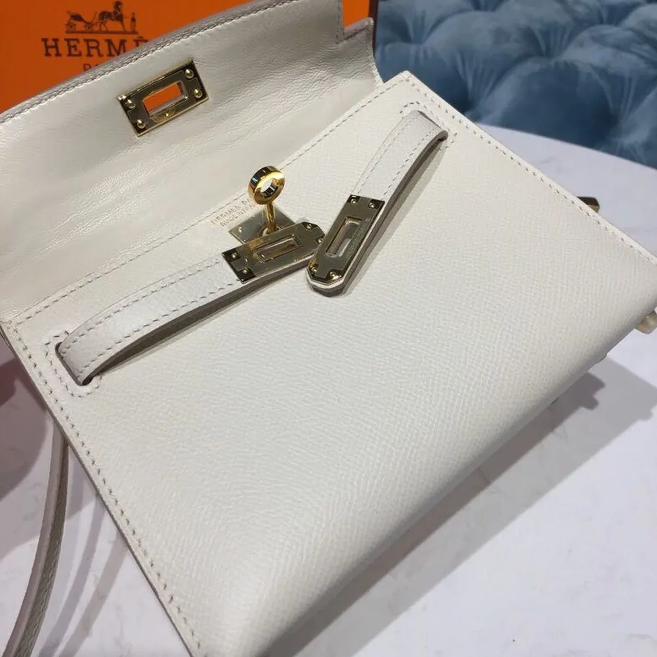Hermes Mini Kelly White Gold Toned Hardware / Hermes Mini Kelly White Gold Toned Hardware /