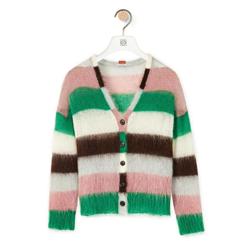 Loewe Stripe Cardigan in Mohair for Women Loewe Stripe Cardigan in Mohair for Women
