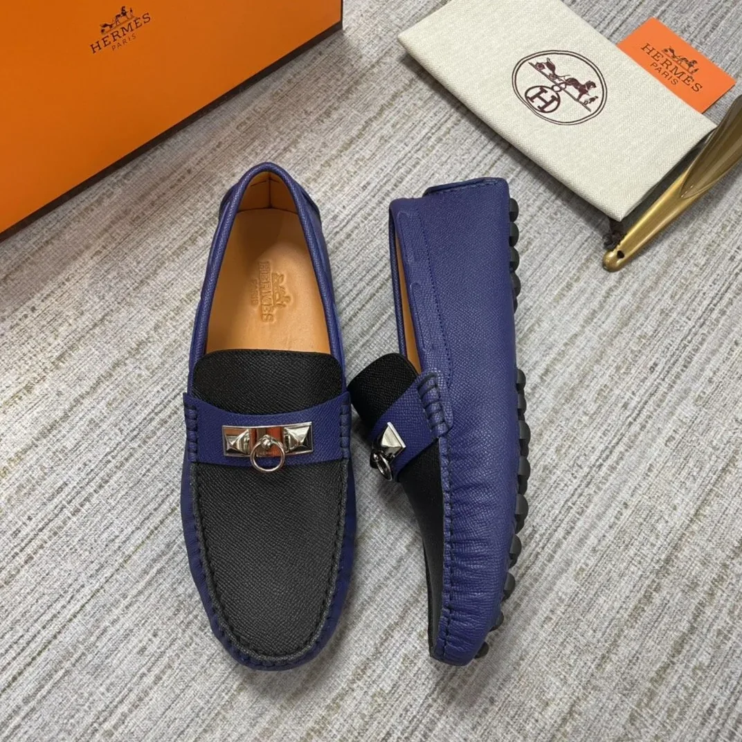 Hermes Irving Loafer Blue in Black Hermes Irving Loafer Blue in Black