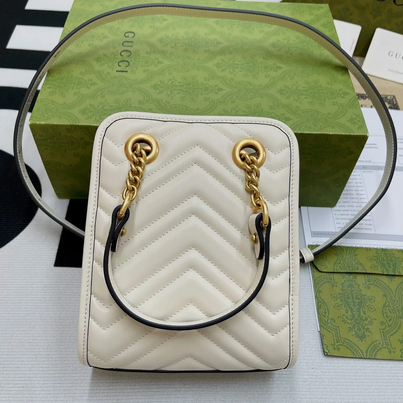 Gucci Marmont Matelasse Mini Bag White Gucci Marmont Matelasse Mini Bag White