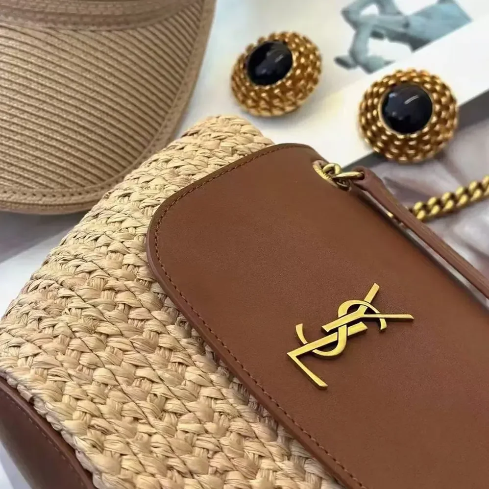 Saint Laurent YSL Mini Manon in Raffia for Women Saint Laurent YSL Mini Manon in Raffia for Women