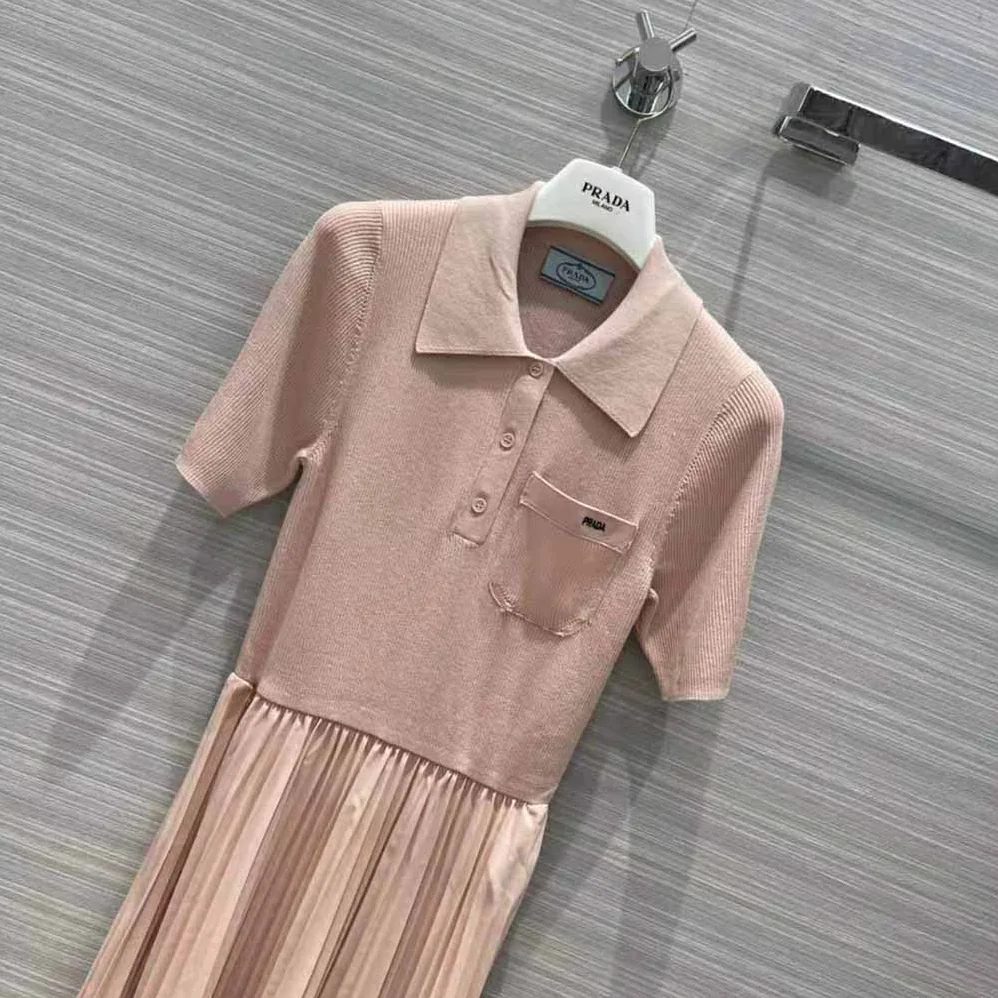 Prada Crepe DE Chine Dress for Women in Pink Prada Crepe DE Chine Dress for Women in Pink