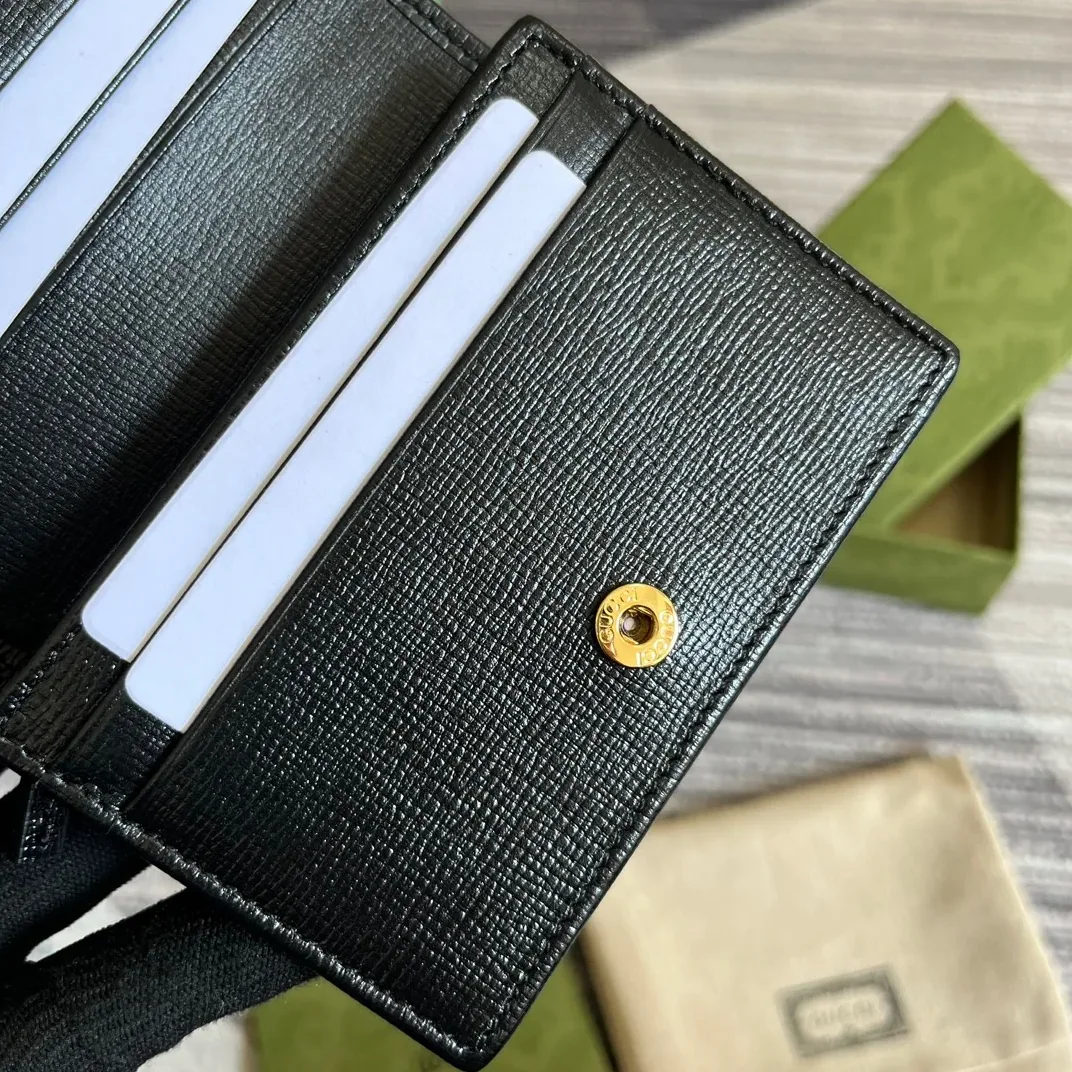 Gucci GG Horsebit 1955 Card Case Wallet Black 1AAJ8 1000 / Gucci GG Horsebit 1955 Card Case Wallet Black 1AAJ8 1000 /