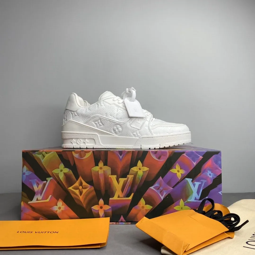 Louis Vuitton Trainer Sneaker Mix Of Materials White Virgil Abloh Louis Vuitton Trainer Sneaker Mix Of Materials White Virgil Abloh