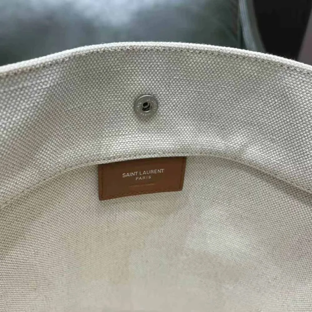 Saint Laurent YSL Rive Gauche Bucket Bag in Linen for Women in Brown
