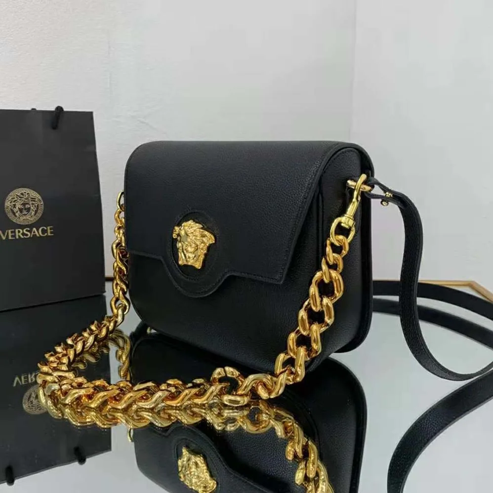 Versace La Medusa Shoulder Bag for Women in Black Versace La Medusa Shoulder Bag for Women in Black