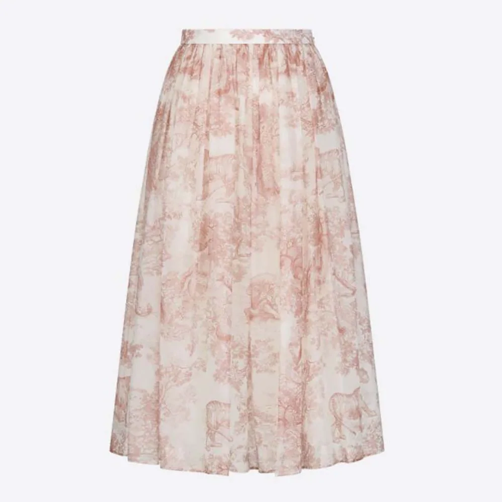 Dior Mid-Length Skirt Rose Des Vents Cotton Muslin with Toile DE Jouy Motif for Women Dior Mid-Length Skirt Rose Des Vents Cotton Muslin with Toile DE Jouy Motif for Women