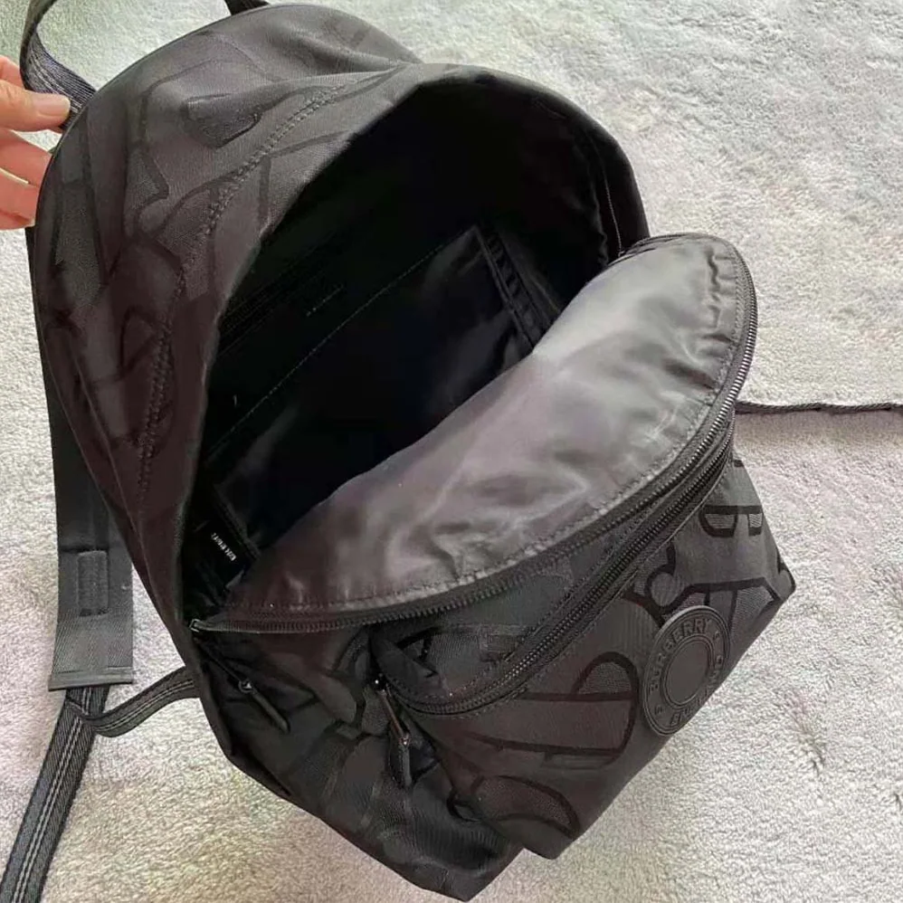 Burberry Monogram Recycled Polyester Jacquard Backpack for Men in Black Burberry Monogram Recycled Polyester Jacquard Backpack for Men in Black