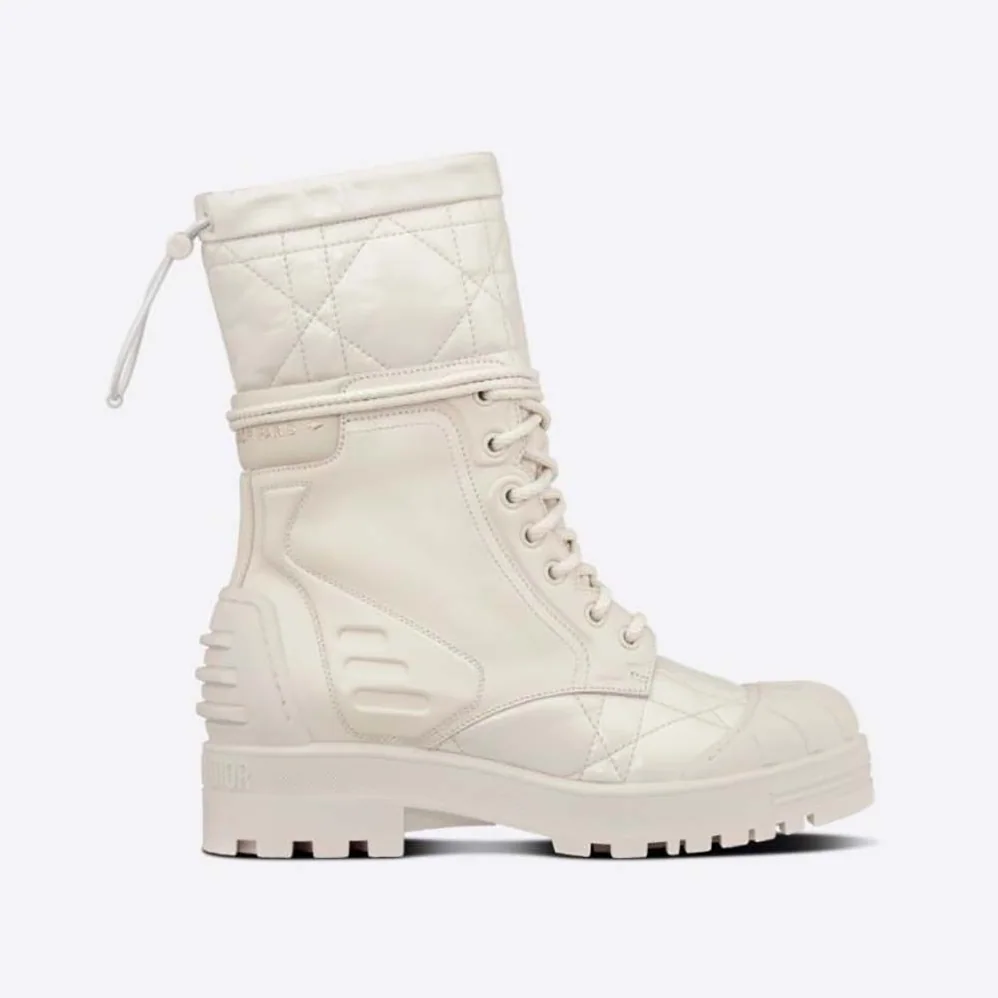 Dior Dioriron Ankle Boot White Quilted Cannage Calfskin for Women Dior Dioriron Ankle Boot White Quilted Cannage Calfskin for Women