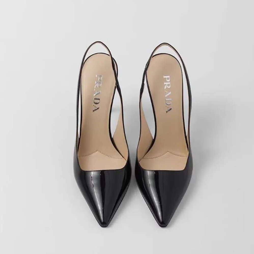 Prada Patent Leather Slingbacks for Women in Black