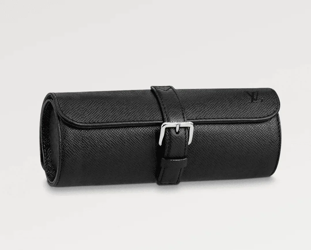 Watch Case Black Epi Leather