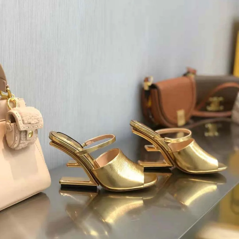 Fendi First Gold Nappa Leather High for Women in Heeled Sandals Fendi First Gold Nappa Leather High for Women in Heeled Sandals