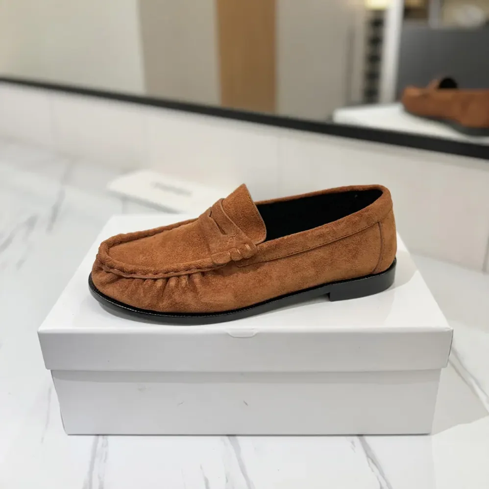 Saint Laurent YSL Laurent Loafers in Suede for Unisex in Brown