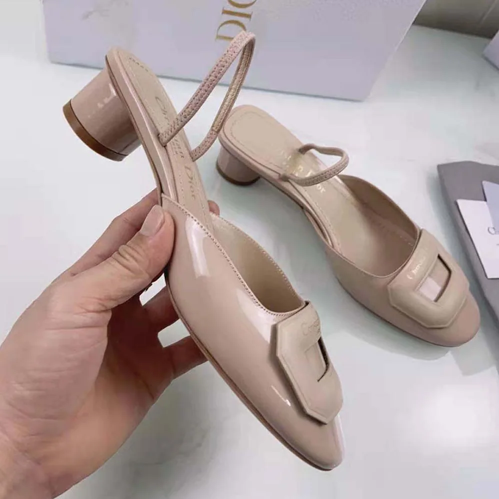 Dior Day Slingback Pump Nude Patent Calfskin for Women Dior Day Slingback Pump Nude Patent Calfskin for Women