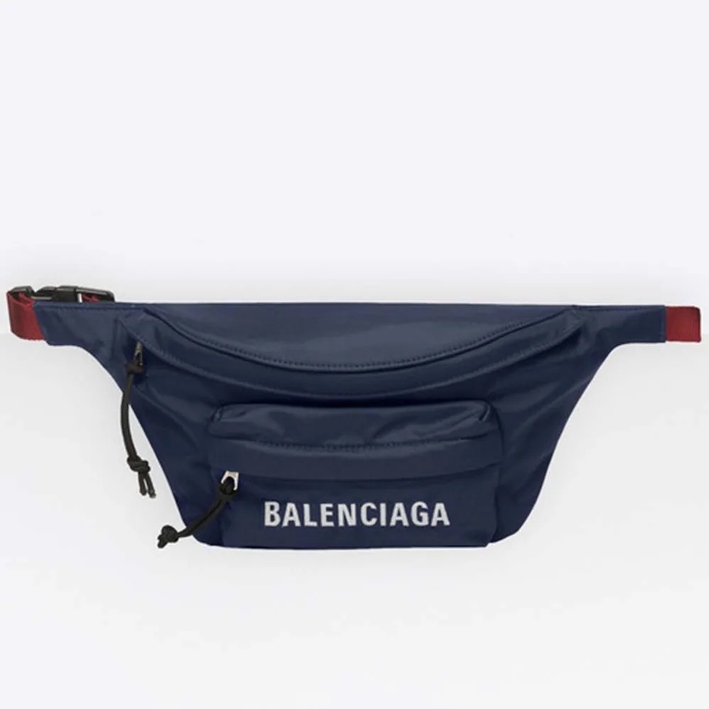 Balenciaga Wheel Beltpack in Navy Nylon and Balenciaga Embroidered for Women