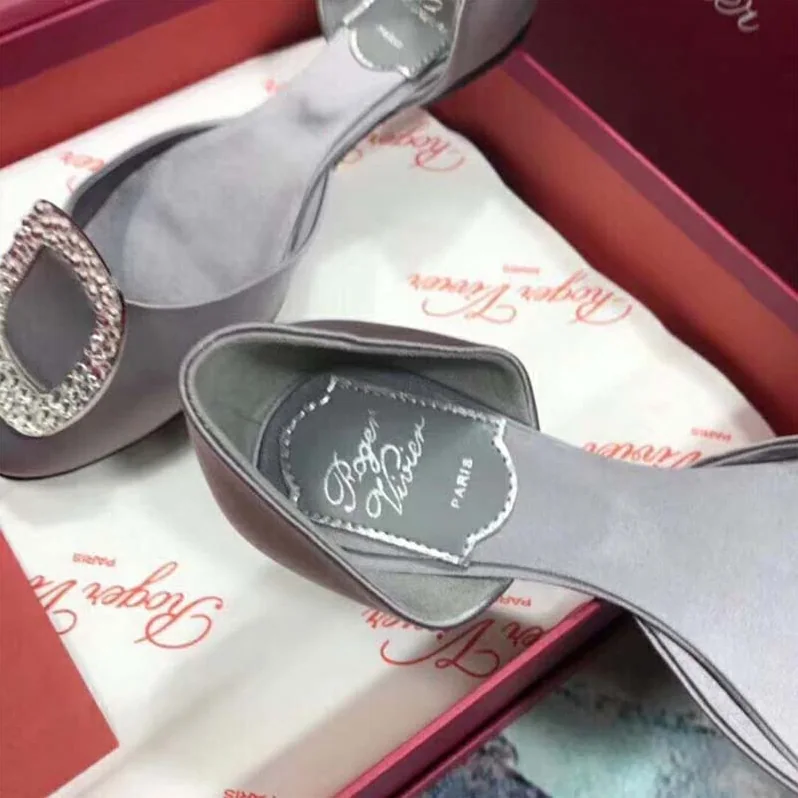 Roger Vivier Shoes Chips Ballerinas for Women in Silver