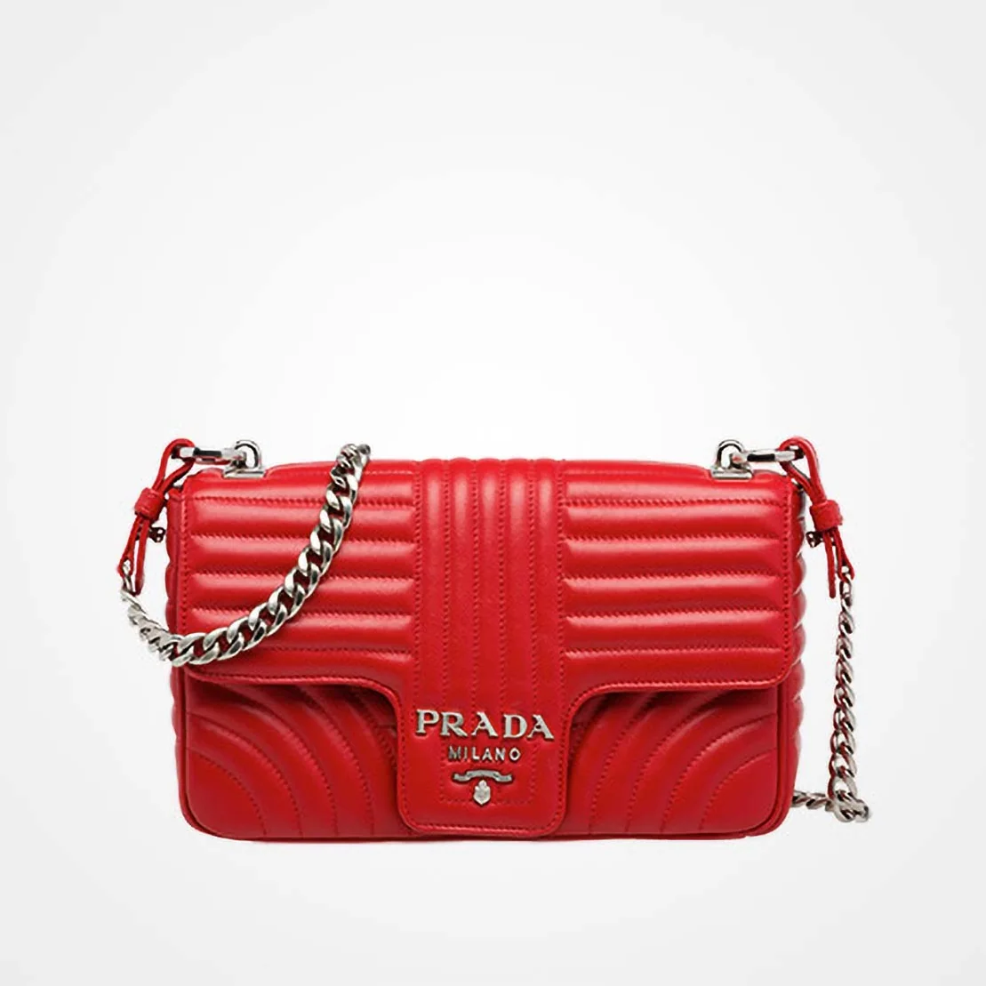 Prada Diagramme Small Leather Shoulder Bag in Maroon Prada Diagramme Small Leather Shoulder Bag in Maroon
