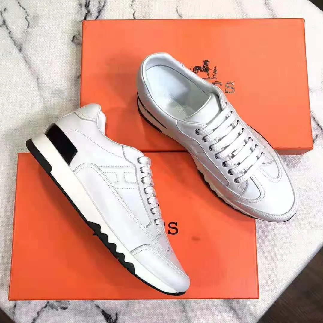 Hermes Trail sneaker in Calfskin for Women in White