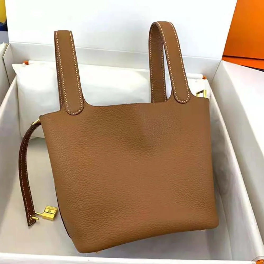 Hermes Picotin Lock 22cm in Clémence leather for Women in Brown