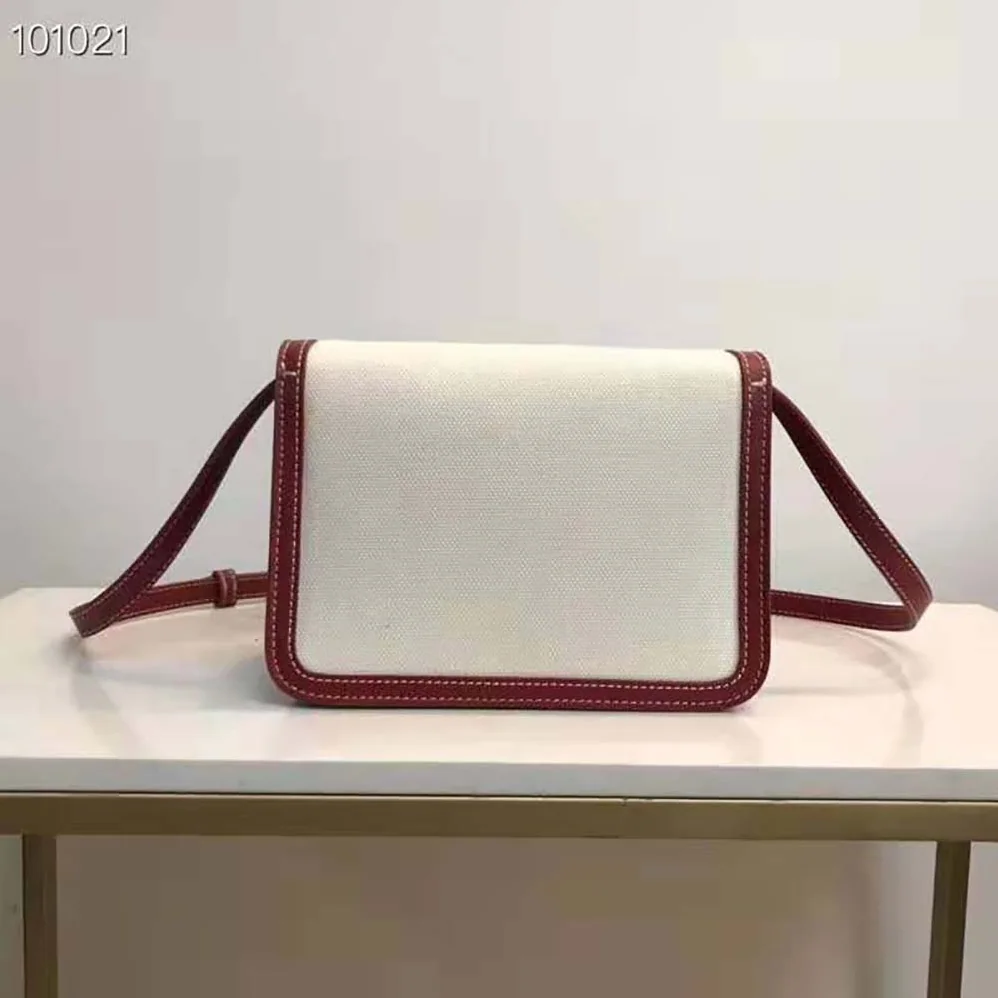 Burberry Small Two-tone Canvas and Leather TB Bag for Women in Red Burberry Small Two-tone Canvas and Leather TB Bag for Women in Red