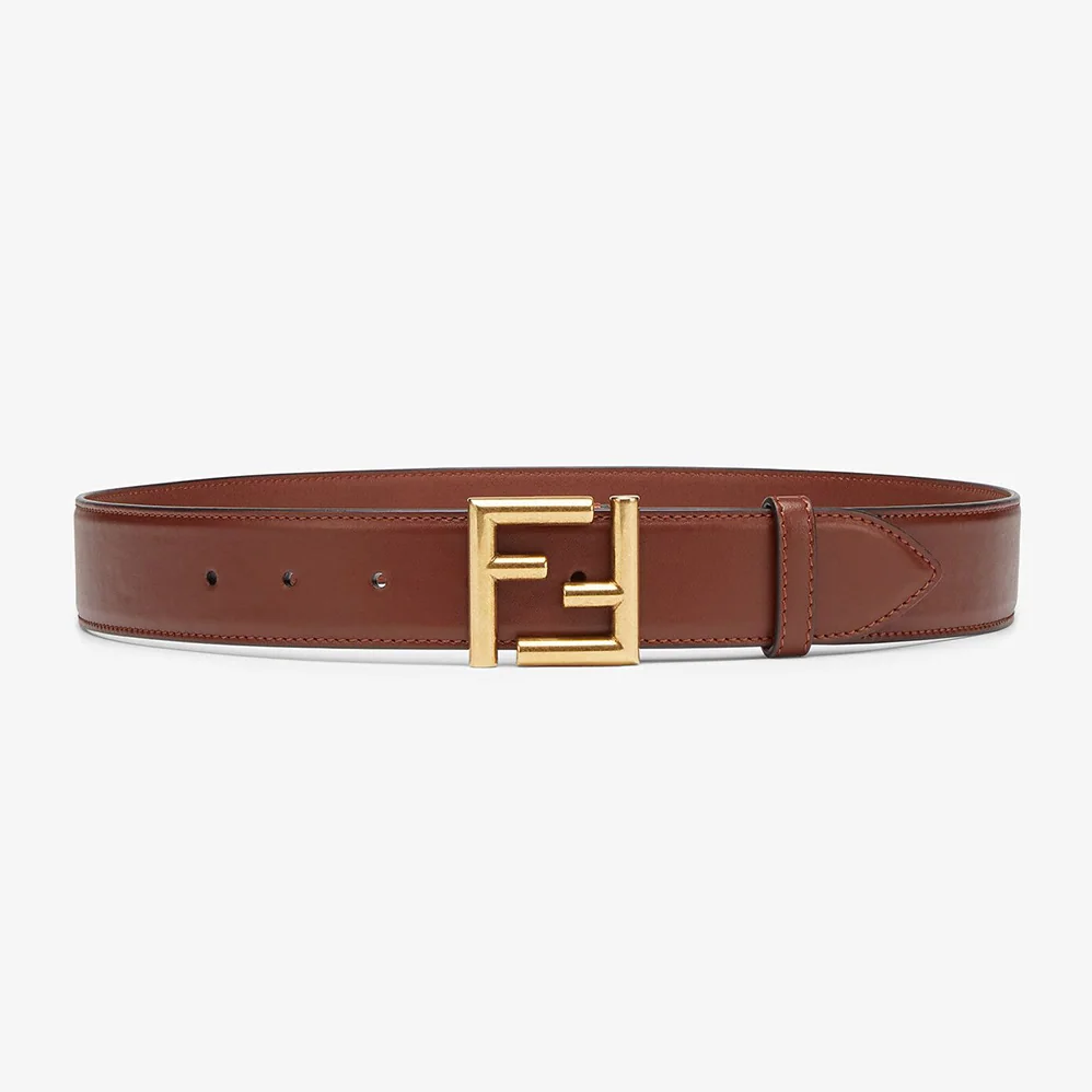 Fendi Belt with Loop and FF Stud Buckle for Women